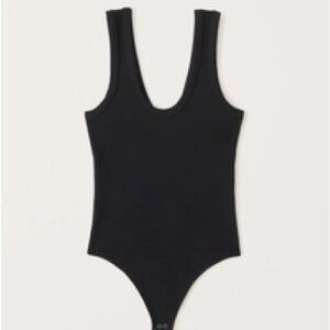 Abercrombie Ribbed Scoop Neck Bodysuit Size M - Black